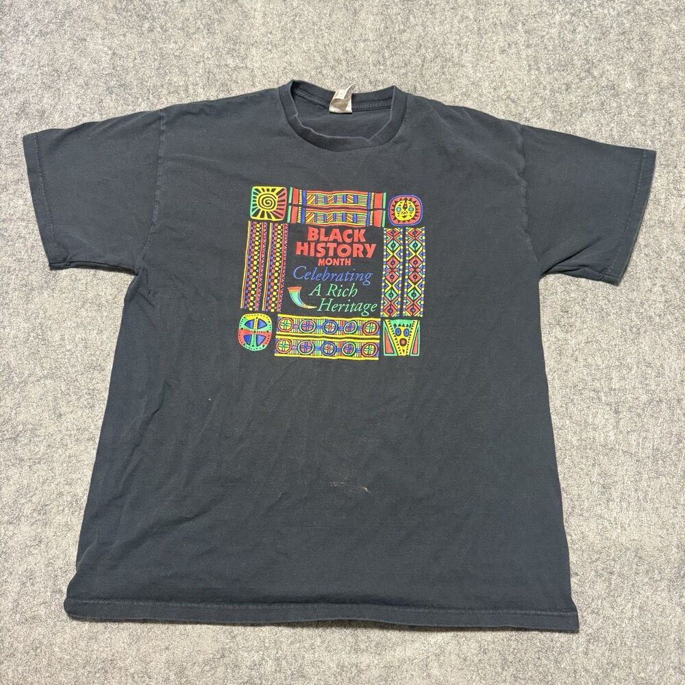 Vintage 90s Fruit of the Loom Black History Month Shirt XL